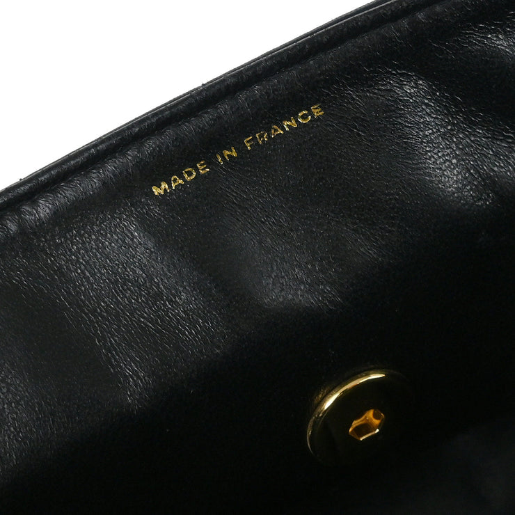 Chanel Black Lambskin East West Choco Bar Shoulder Bag