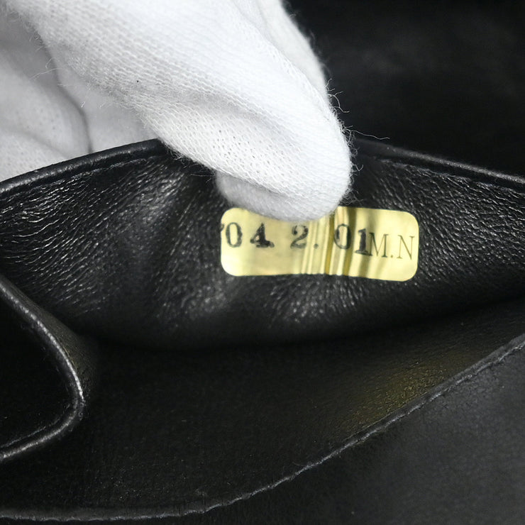 Chanel Black Lambskin East West Choco Bar Shoulder Bag