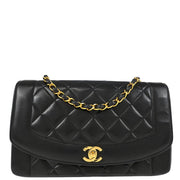 Chanel Black Lambskin Medium Diana Shoulder Bag