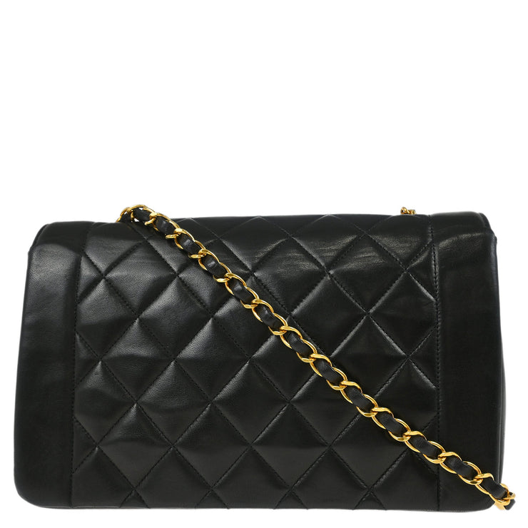 Chanel Black Lambskin Medium Diana Shoulder Bag
