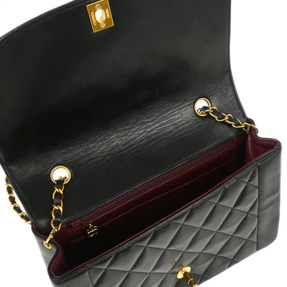 Chanel 1994-1996 Black Lambskin Medium Diana Shoulder Bag