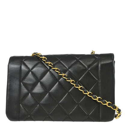 Chanel 1994-1996 Black Lambskin Small Diana Shoulder Bag