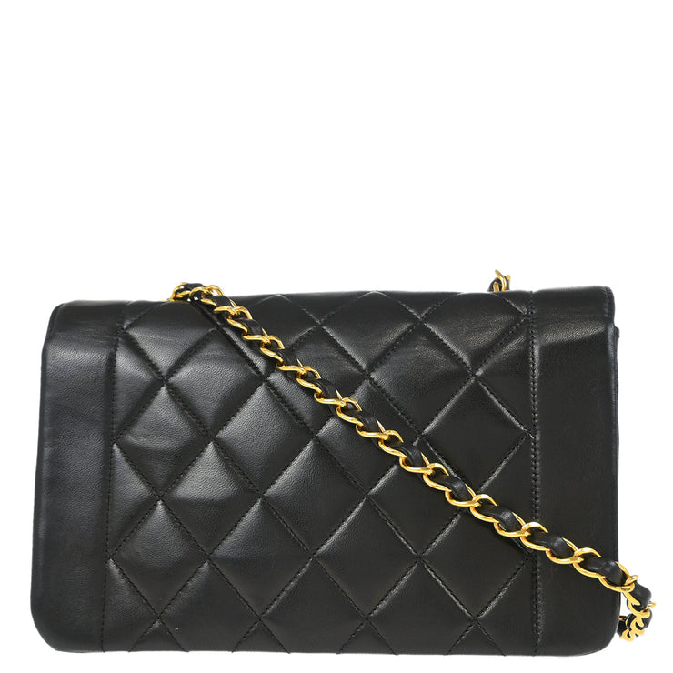 Chanel Black Lambskin Small Diana Shoulder Bag