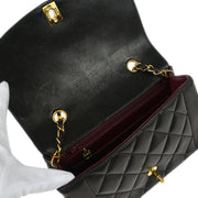 Chanel Black Lambskin Small Diana Shoulder Bag