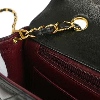 Chanel 1994-1996 Black Lambskin Small Diana Shoulder Bag