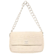 Chanel White Cotton Handbag