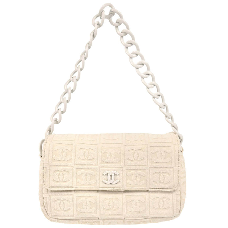 Chanel White Cotton Handbag