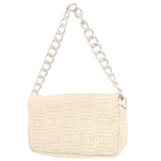 Chanel White Cotton Handbag