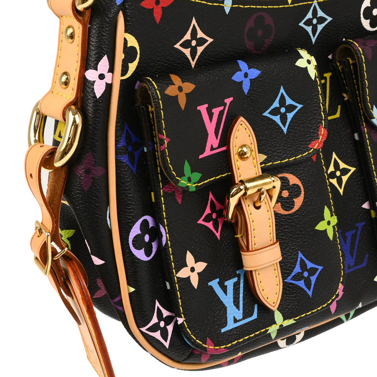 Louis Vuitton Black Monogram Multicolor Lodge PM Handbag M40054