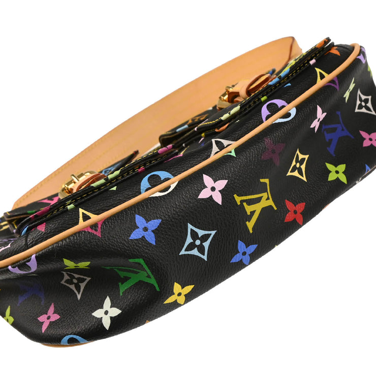 Louis Vuitton Black Monogram Multicolor Lodge PM Handbag M40054