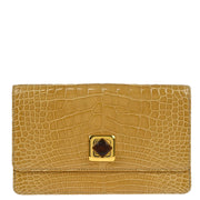 Chanel * Brown Crocodile Clutch Bag