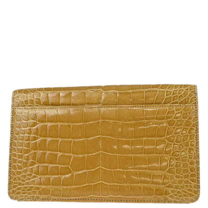 Chanel * 1997-1999 Brown Crocodile Clutch Bag