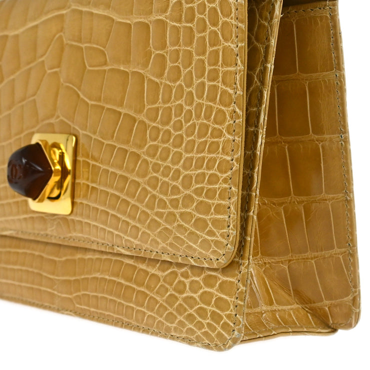 Chanel * Brown Crocodile Clutch Bag