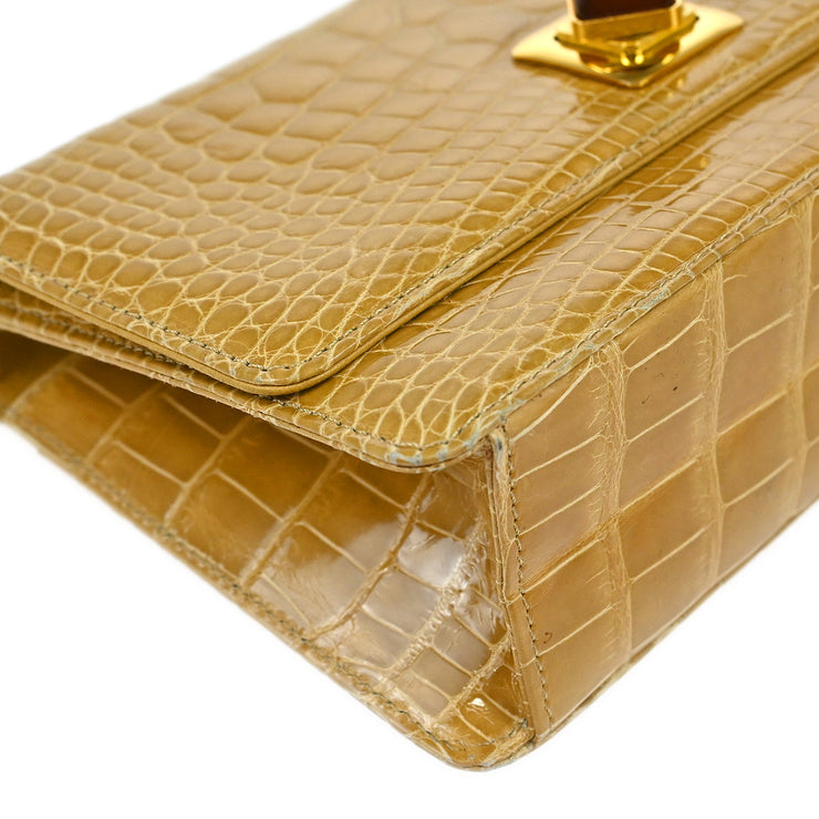 Chanel * Brown Crocodile Clutch Bag