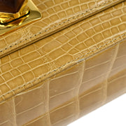 Chanel * Brown Crocodile Clutch Bag