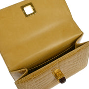Chanel * Brown Crocodile Clutch Bag