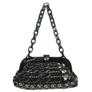 Chanel Black Canvas Chain Handbag