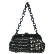 Chanel Black Canvas Chain Handbag