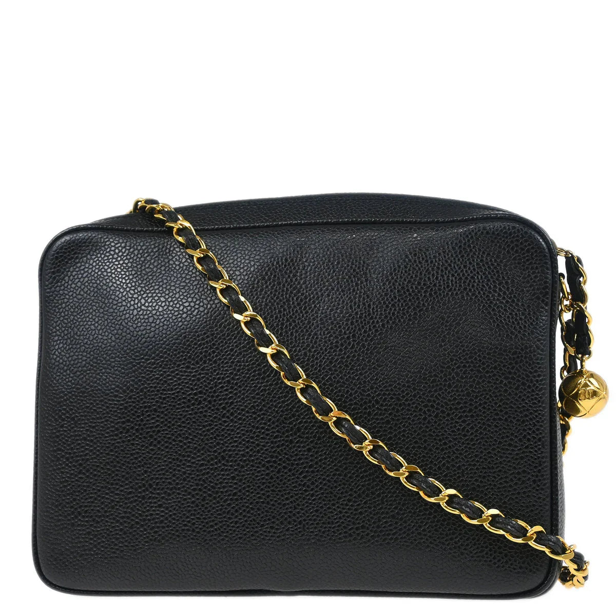 Chanel 1994-1996 Black Caviar Triple CC Camera Bag Small