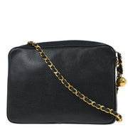 Chanel Black Caviar Triple CC Camera Bag Small