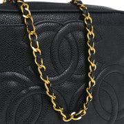 Chanel Black Caviar Triple CC Camera Bag Small