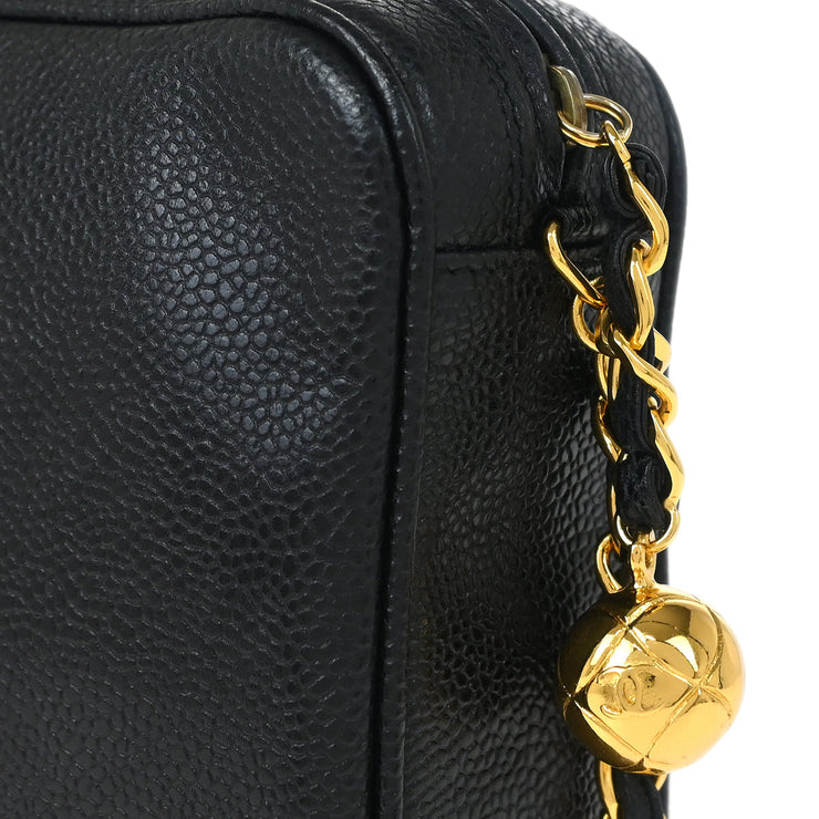 Chanel Black Caviar Triple CC Camera Bag Small