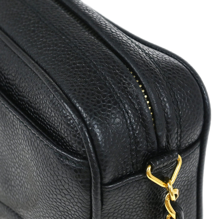 Chanel Black Caviar Triple CC Camera Bag Small