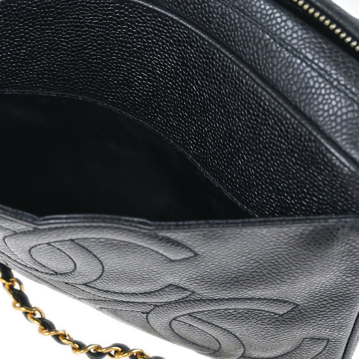 Chanel Black Caviar Triple CC Camera Bag Small