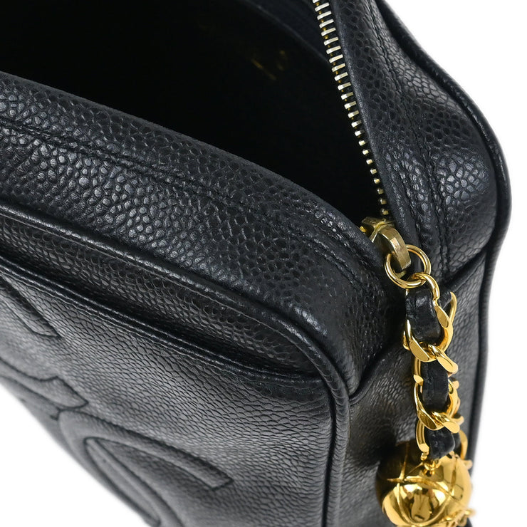 Chanel Black Caviar Triple CC Camera Bag Small