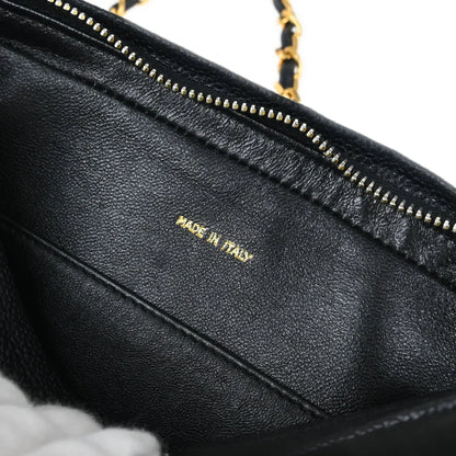 Chanel 1994-1996 Black Caviar Triple CC Camera Bag Small