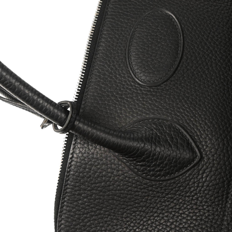 Hermes Black Taurillon Clemence Bolide 45 Handbag
