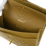Chanel Beige Lambskin Medium Classic Double Flap Shoulder Bag