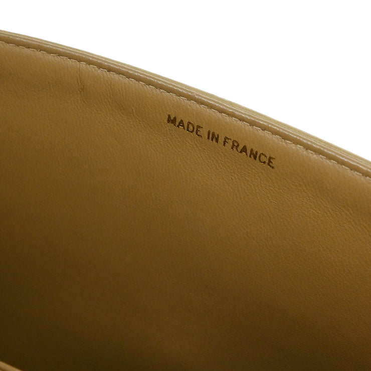 Chanel Beige Lambskin Medium Classic Double Flap Shoulder Bag