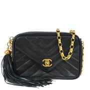Chanel Black Caviar Camera Bag Mini