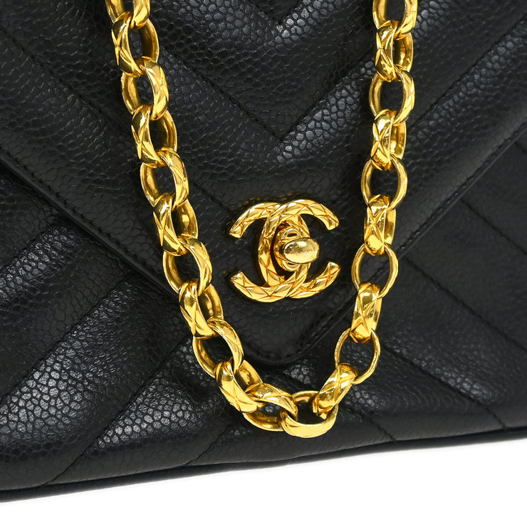 Chanel Black Caviar Camera Bag Mini