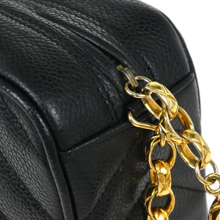 Chanel Black Caviar Camera Bag Mini