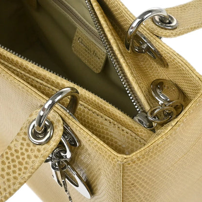 Christian Dior * 2000 Beige Lizard Lady Dior Cannage 2way Handbag
