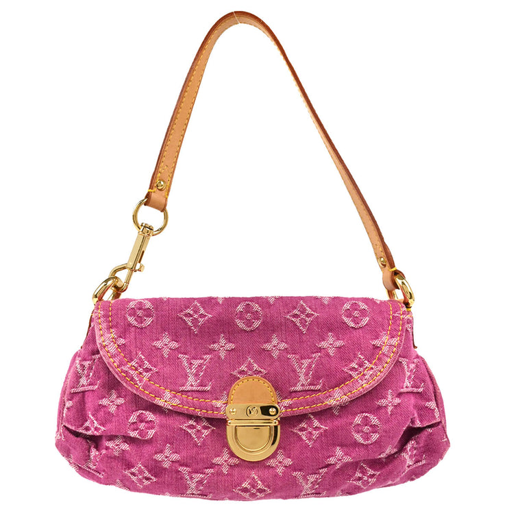 Louis Vuitton Pink Monogram Denim Mini Pleaty Handbag M95216