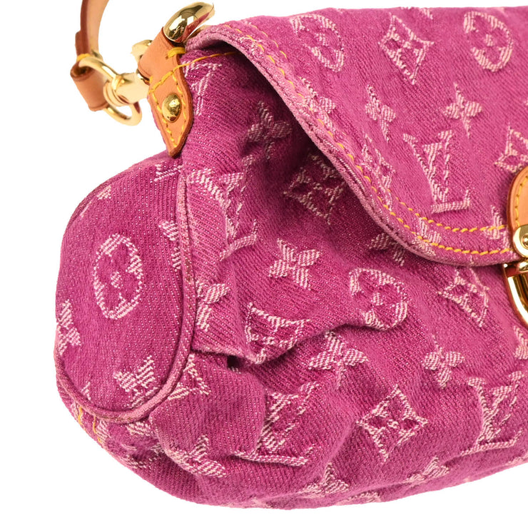 Louis Vuitton Pink Monogram Denim Mini Pleaty Handbag M95216