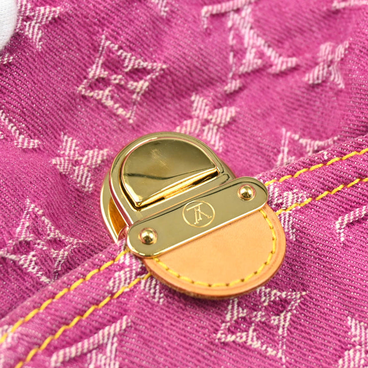 Louis Vuitton Pink Monogram Denim Mini Pleaty Handbag M95216