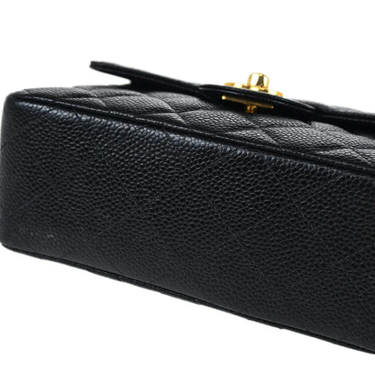 Chanel 2002-2003 Black Caviar Mini Classic Square Flap Shoulder Bag 17