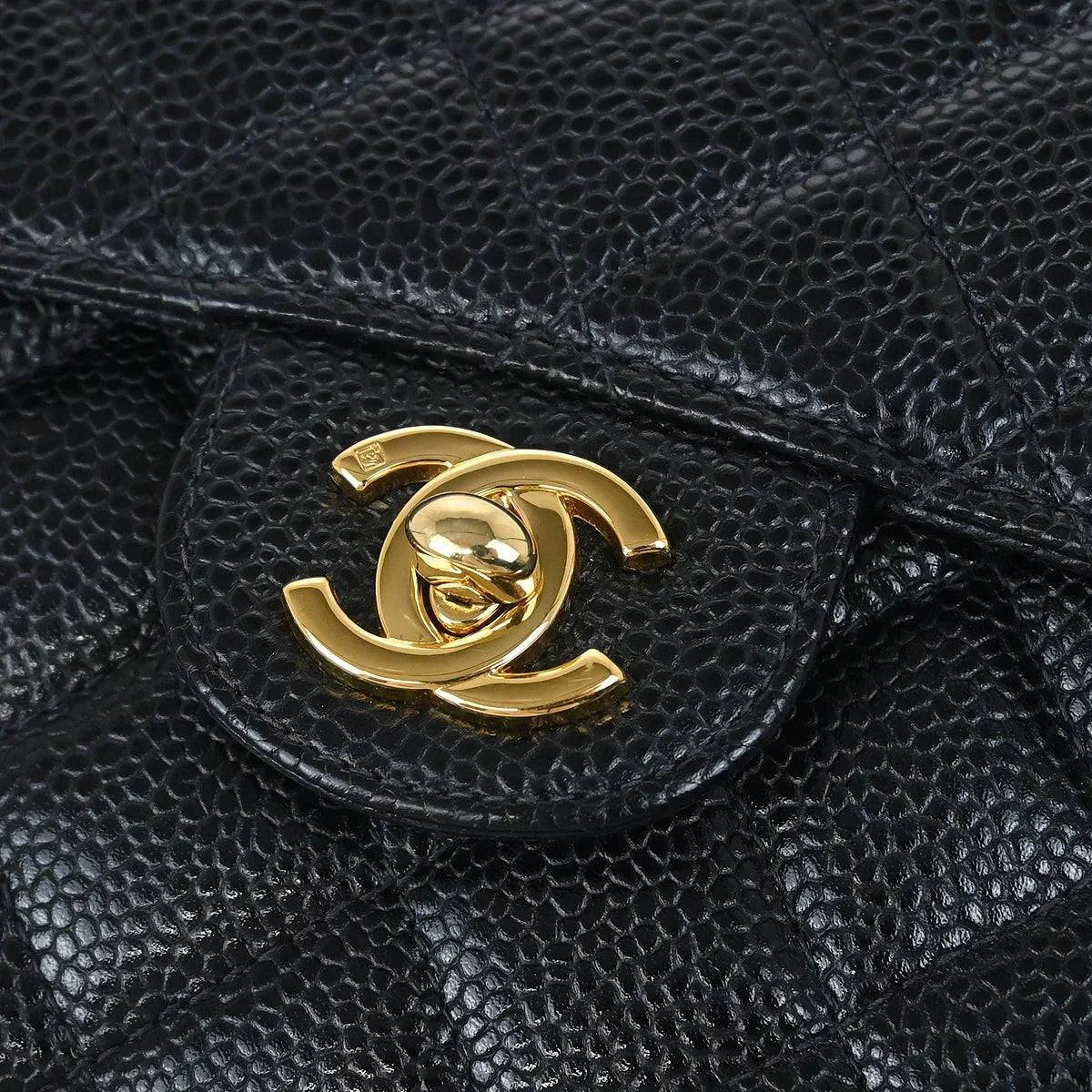 Chanel 2002-2003 Black Caviar Mini Classic Square Flap Shoulder Bag 17