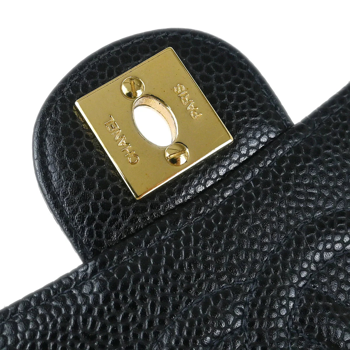 Chanel 2002-2003 Black Caviar Mini Classic Square Flap Shoulder Bag 17