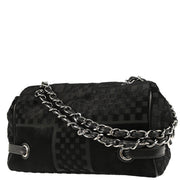 Chanel Black Velvet Single Flap Shoulder Bag