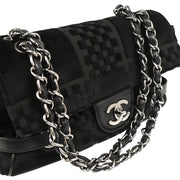 Chanel Black Velvet Single Flap Shoulder Bag