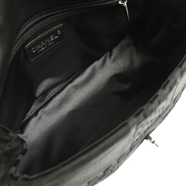 Chanel Black Velvet Single Flap Shoulder Bag