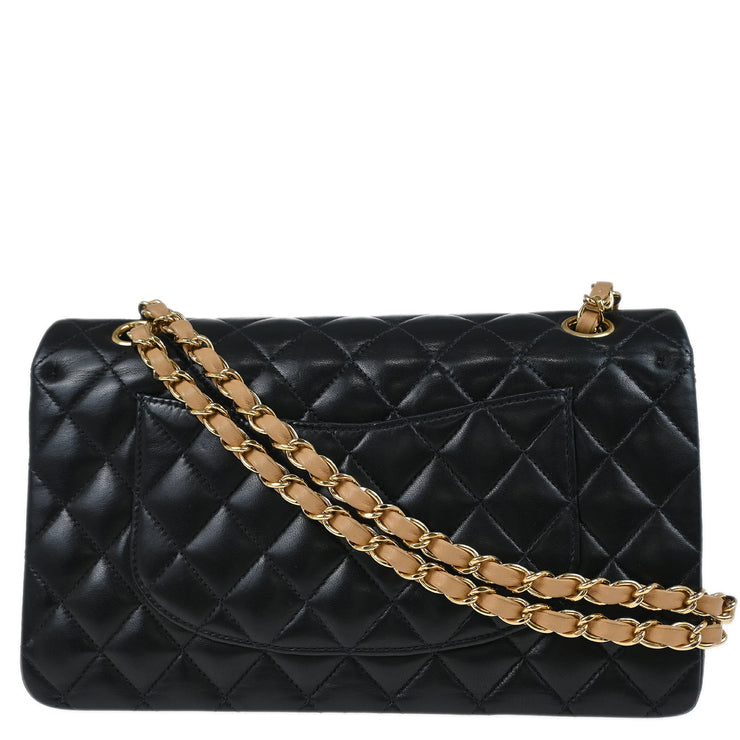 Chanel Black Lambskin Medium Classic Double Flap Shoulder Bag