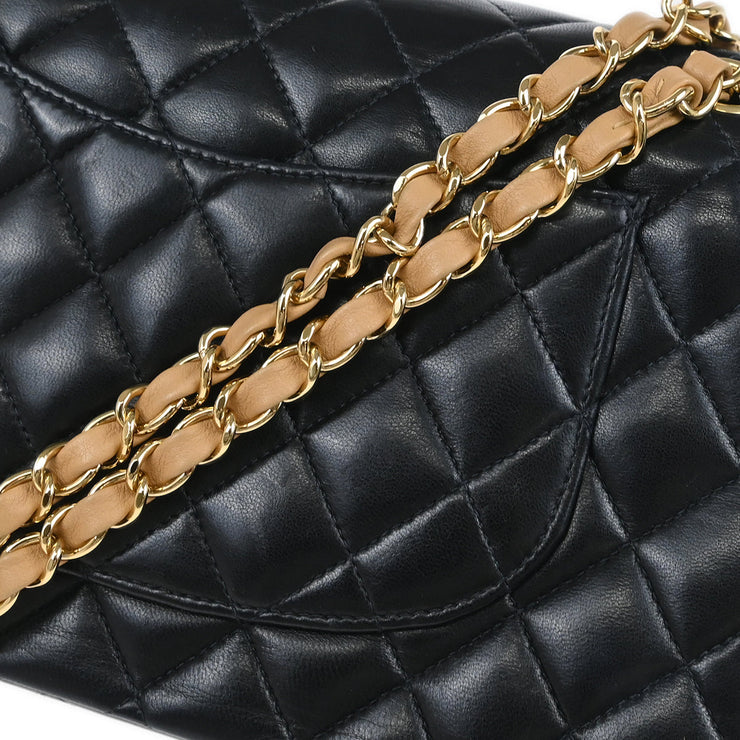 Chanel Black Lambskin Medium Classic Double Flap Shoulder Bag