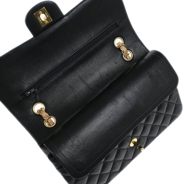 Chanel Black Lambskin Medium Classic Double Flap Shoulder Bag