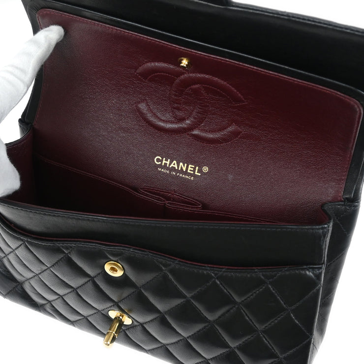Chanel Black Lambskin Medium Classic Double Flap Shoulder Bag